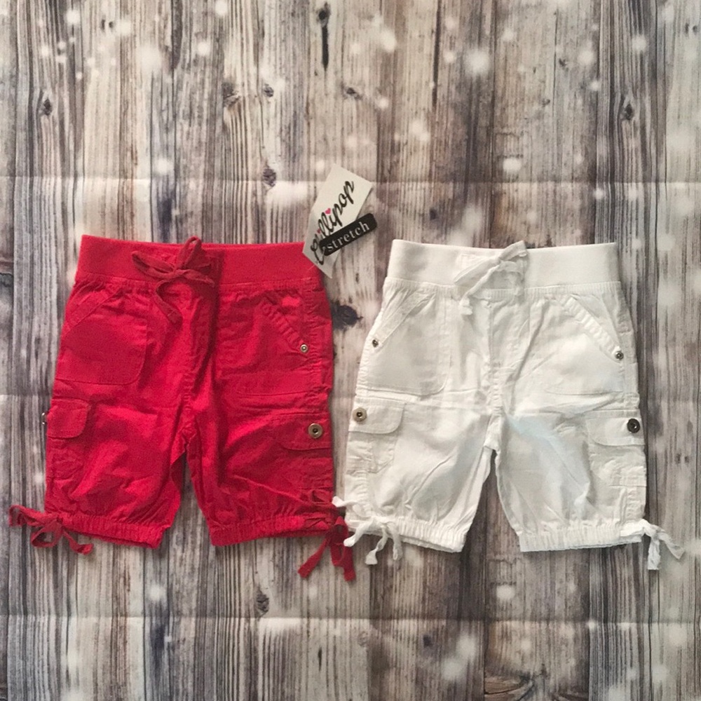 2 pair girls Bermuda style shorts
